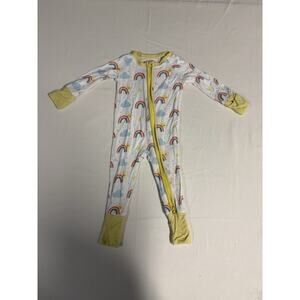 Soulbaby Rainbow Cloud Print Sleeper Zippy 0-3 Months Bamboo Girls